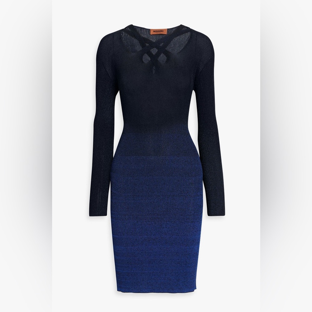 Missoni Women's Navy to Royal Blue Ombre Knit Dress
